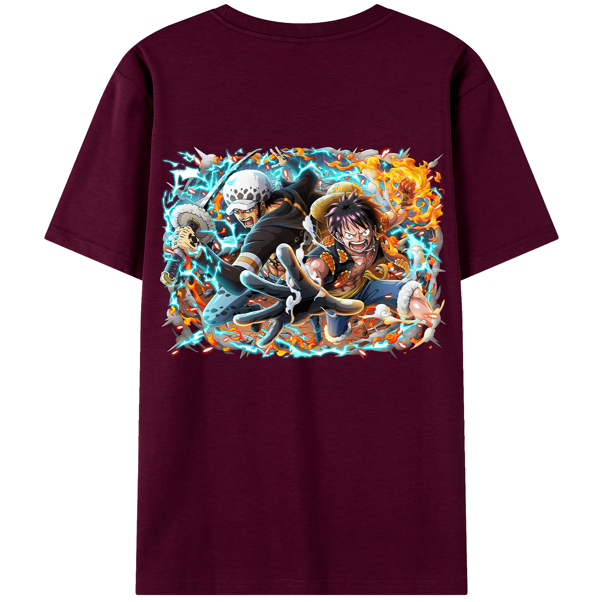 ワンピース モンキー・D・ルフィ ONE PIECE Monkey D. Luffy レディース半袖Tシャツ(バックプリント)